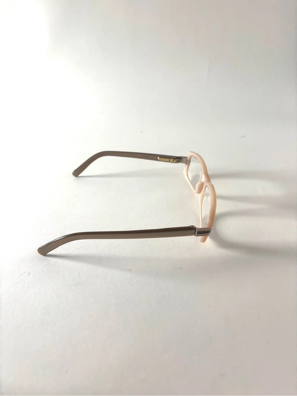 Gucci Beige Rectangular Women's Glasses